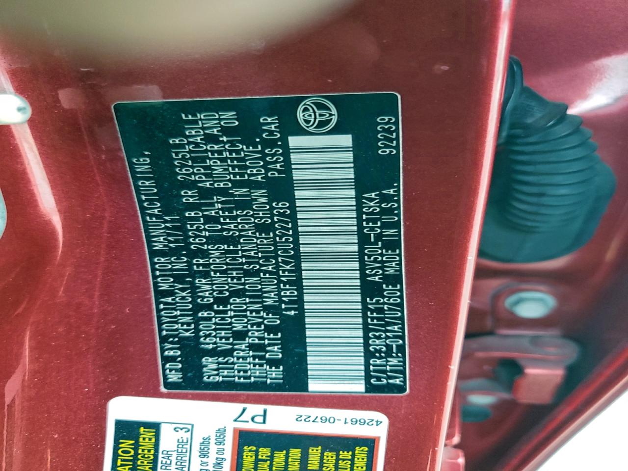 Toyota Camry Base Image 4